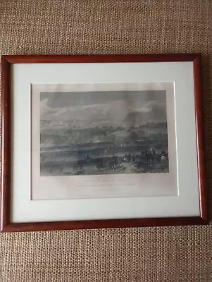 Antique  Battle Of Malvern Hil  Engraving Johnson Fry & Co Hand Colored Framed  • $40