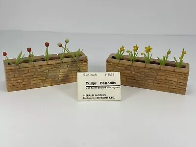 Vtg Britain’s Dollhouse Tulips And Daffodils W/rock Flower Bed Miniature Floral • $16.75