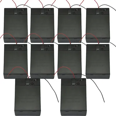 10Pcs 2x C Cell Battery Holder Case 3V With Wire Leads & Cover & ON/OFF Switch • $13.99