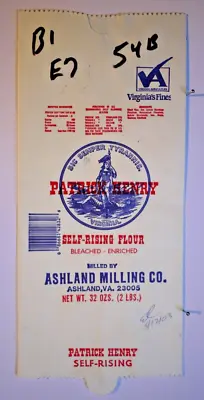 Vintage Paper Sack Bag - PATRICK HENRY FLOUR ASHLAND MILLING CO ASHLAND VA 03 • $10