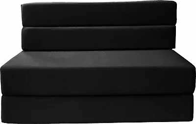 Black Queen Flip Folding Foam Mattresses Beds Chairs Couches Ottoman • $271