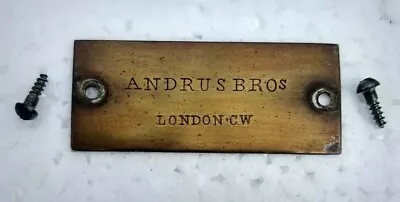 ANDRUS BROS London CW Melodeon Organ Original Metal Plaque 1800's • $89.18