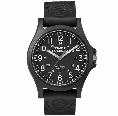 Timex TW4B08100 Men's  Expedition Metal Field  Black Nylon Watch Indiglo Date • $40.60