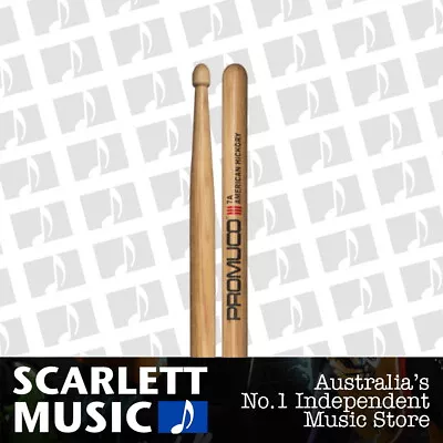 Promuco American Hickory 7A Wood Tip Drum Sticks • $19.95