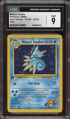 Pokemon Misty's Seadra Gym Heroes 1st Edition Holo Rare #9 CGC 9 Mint • $28.99