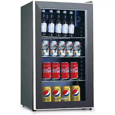 62 Can/120 Can Beverage Refrigerator And Cooler Mini Fridge For Home Black • $229.98