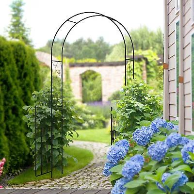 7.5ft Metal Garden Arch With Double Gate Garden Arbor Trellis • $98.99