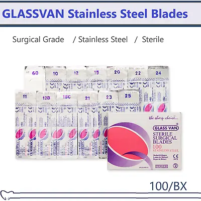 MYCO GLASSVAN Surgical Blades Stainless Steel #10 11 12 12B 15C 60 100/Bx • $34.95