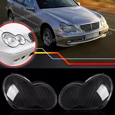 For Mercedes Benz W203 C230 C350 2001-2007 Clear Headlight Headlamp Lens Cover • $49.80