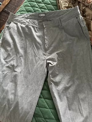 Linksoul Golf Pants Mens Size 35R (35x32) Flat Front Gray Polyester Cotton Blend • $19.99