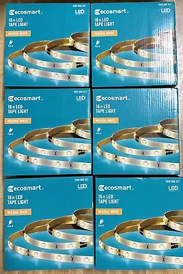 Set Of 6 NEW EcoSmart 16 Ft. Indoor Neutral White LED Strip Lights • $49.99