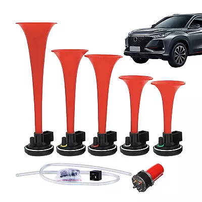 5 Tube Electric Air Horn Music Car Horn Trumpet Kit Direct Signal Loud Sound • $51.99