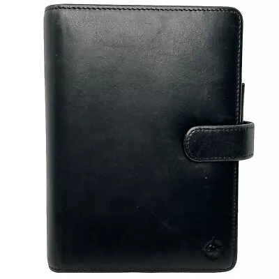 Franklin Covey Black Genuine Full-Grain Nappa Leather 6-Ring Planner Classic 5x7 • $35