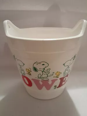 Vintage Peanuts Snoopy Woodstock Ceramic Bucket Planter Good Condition  • $49.99