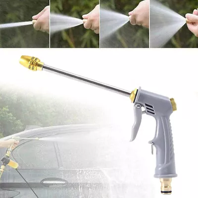 High Pressure Water Spray Gun Metal Nozzle Garden Hose Pipe Lawn Car Wash • £7.29