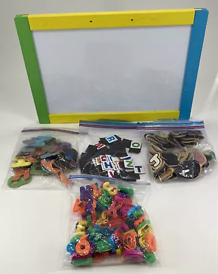 Magnetic White & Black Sided Board W/Magnetic Numbers Letters Pictures Lot Of 5 • $19.95