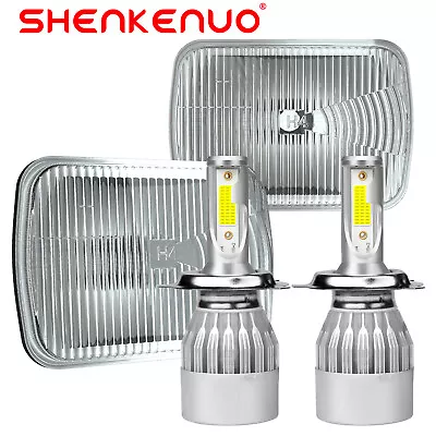 For Chevrolet C10 C20 C30 1981-1986 Pair 7x6  5x7 LED Headlights Hi/Lo Lamps • $89.99