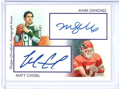 2009 Topps National Chicle Mark Sanchez Matt Cassel CDA-SCA Dual Auto 18/20 Jets • $29.99