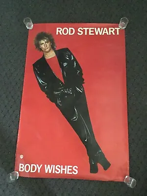 Vintage Rod Stewart Body Wishes Promo Poster Rock • $15