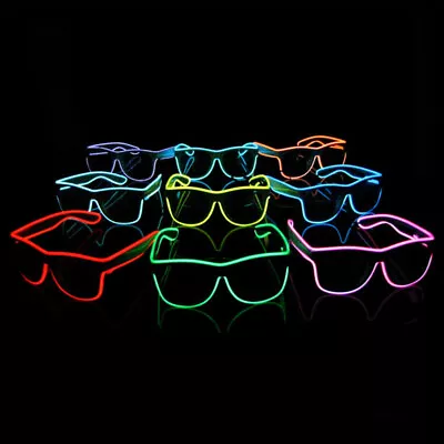 £5.75 • Buy Led Glasses Neon Party Flashing Glasses EL Wire Glowing Luminous Sunglasses