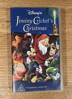 Vintage Retro VHS Disney's Jiminy Cricket's Christmas RARE Hard To Find FREEPOST • $27