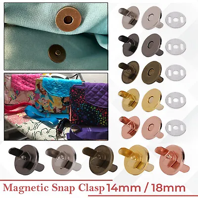 £2.79 • Buy 14/18mm Magnetic Clasp Snap Metal Buttons Fasteners For Leathercraft Purses Bags