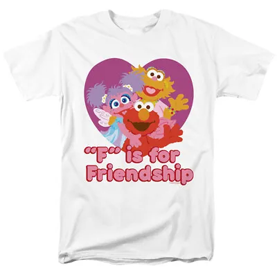 Sesame Street Friendship T Shirt Mens Licensed Classic TV Elmo Zoe Abby White • $19.59