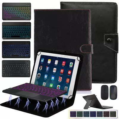 Universal Keyboard PU Leather Case Mouse For IPad 7/8/9/10th Gen Air 4 5 Pro 11 • £15.99