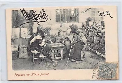 Liban - Paysans Du Liban Jouant Au Backgammon Et Fumant Le Narguilé - Hookah - E • $27.99