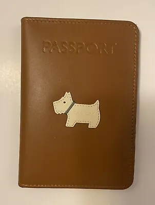 New Radley London Passport Cover - BROWN Genuine LEATHER NEW Scottie DOG • £44.76