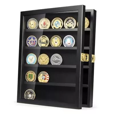 Military Challenge Coin Display Case Coin Display Holder Wall Mount With  • $47.98