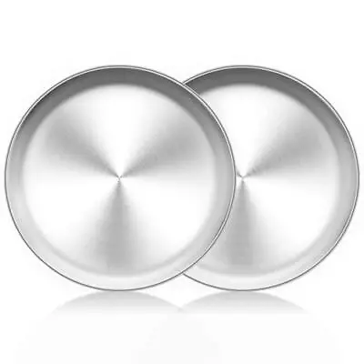 Stainless Steel Pizza Pan Round Pizza Tray Plate For Pie Pizza 10 Inch 2 Pcs • $17.53