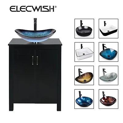 ELECWISH 24'' Bathroom Vanity Free Standing Storage Cabinet With Vessel Sink • $239.98