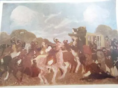 Vintage Painting Paper 1932 Print Poster Wall Art Picture People Fighting Photo  • $5