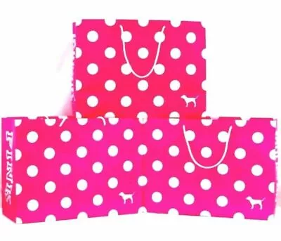 Victorias Secret PINK Logo Dot Dog SM Med LG Paper Shopping Gift Bag 5 10 20  • $3.49