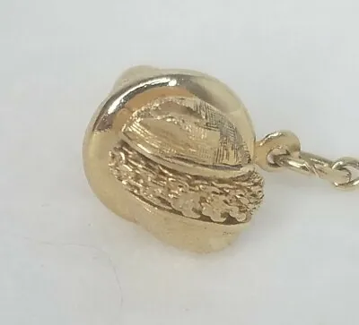 VTG Gold Toned Tie Tack Lapel Pin With Chain Gold Oval With Diagonal Chain • $12.95