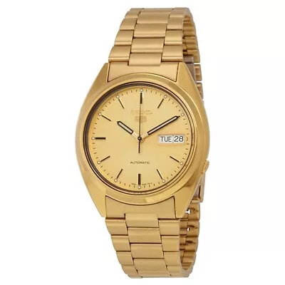 Seiko Men SNXL72 Seiko 5 Automatic Gold-tone Stainless Steel Bracelet Wristwatch • $150.63