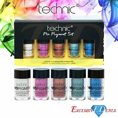 Technic Pro Pigment Loose Eyeshadow Dust Powder Gift Set Metallic High Pigment • £5.95