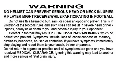 FS MATTE Black On White Warning Label Decal For Back Of The FB Helmet • $5.99