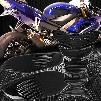 Black Side Traction Knee+Pro Fuel Tank Pad Grip Sticker Protector 08-16 YZF-R6 • $34.88