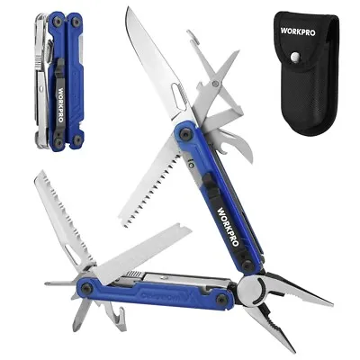 WORKPRO 18in1 Multi Tool Plier Stainless Steel Multitool With Sheath Safety Lock • $29.99