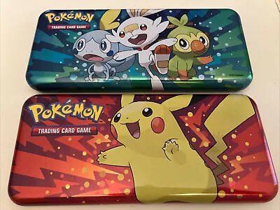 Pokemon Pikachu Grookey Scorbunny Sobble Metal Tin Pencil Case Plus 5 Free Cards • £2