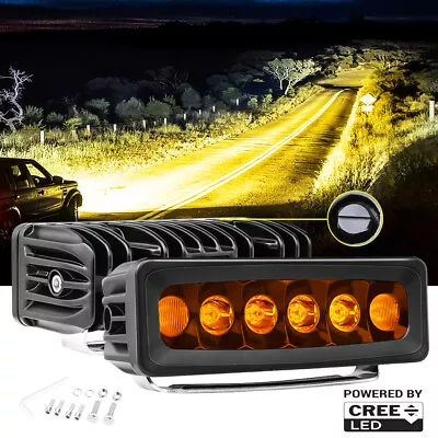 2x 6inch Cree Amber LED Work Light Bar Spot Fog Driving Lamp 4WD Offroad Truck  • $59.99