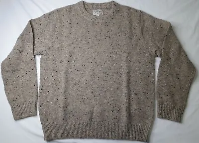 J Crew 100% Wool Irish Donegal Sweater Sand Donegal Large • $76.94