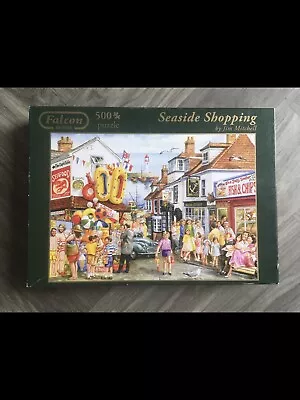 Falcon De Luxe 500 Piece Jigsaw “SEASIDE SHOPPING” Complete • £2.99