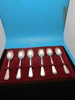 Set Of 6 Vintage 800 Silver Demitasse Spoons W/Original Presentation. NC312 • $49.95