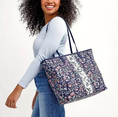 Vera Bradley Small Every Day Tote Bag - Provence Paisley Berry Blue Perennially  • $85