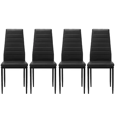 Set Of 4pcs Dining Chairs PU Metal Leg High Back For Dinner Room Chairs • $145.99