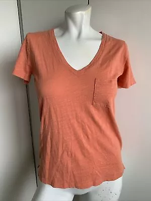 Madewell XXS Orange Scoop Neck Short Sleeve Pocket T-shirt 2XS • $9.99