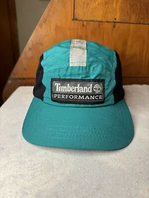 Timberland Outdoor Performance Five Panel Hat Reflective Black & Green Rare • $39